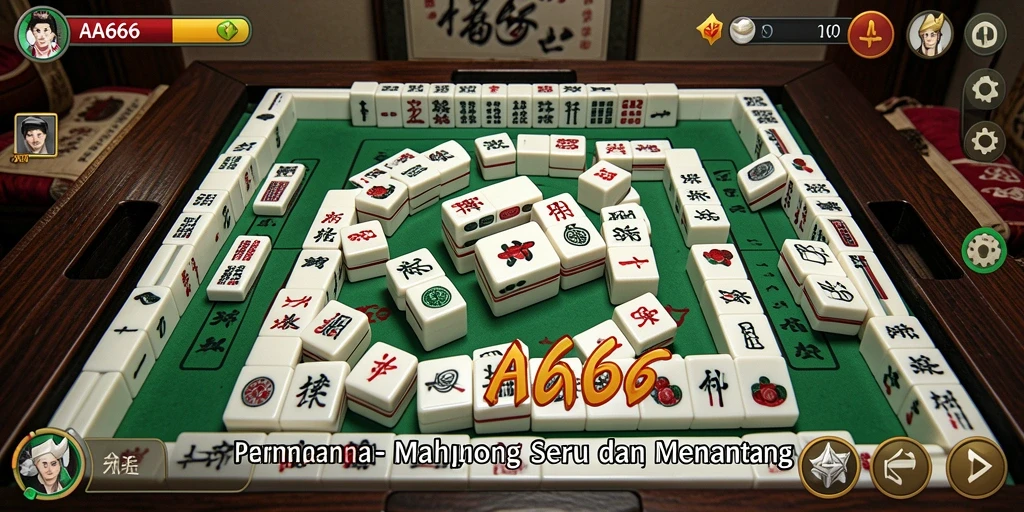 Tampilan gameplay AA666 dengan grafis Mahjong yang menarik.