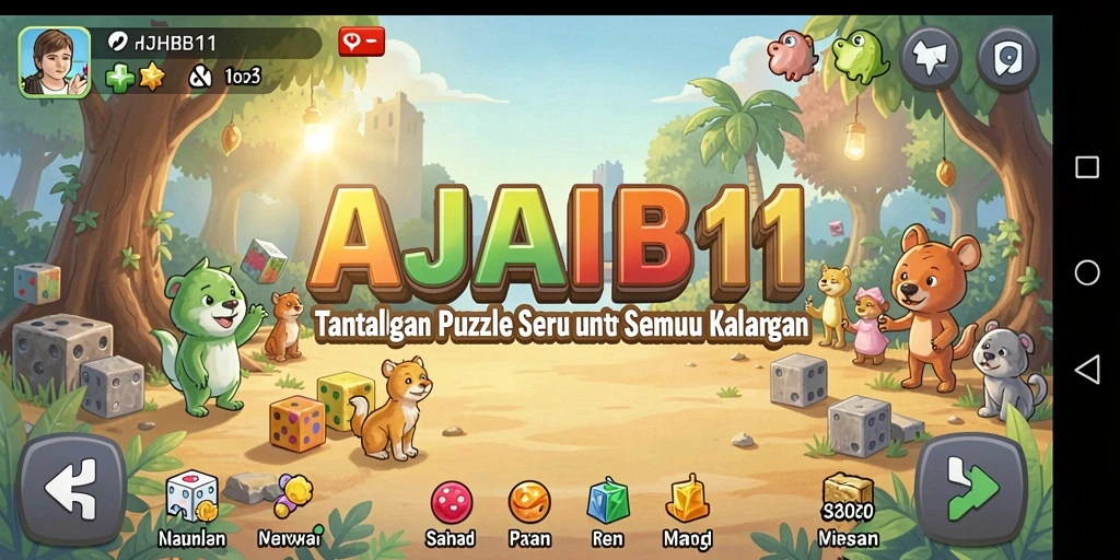 Gameplay Puzzle AJAIB11 dengan tantangan seru dan adiktif.