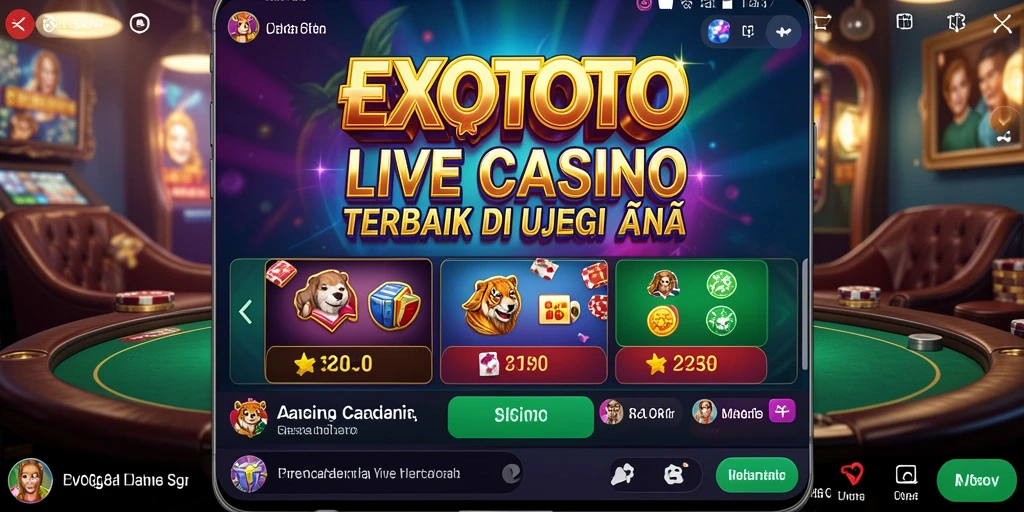 Gameplay mendebarkan EXOTOTO dengan dealer langsung dan interaksi nyata.