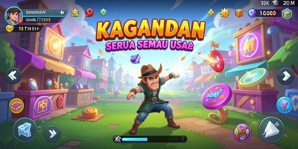 Tangkapan layar gameplay KAGANDAN menampilkan aksi Arcade yang mendebarkan.