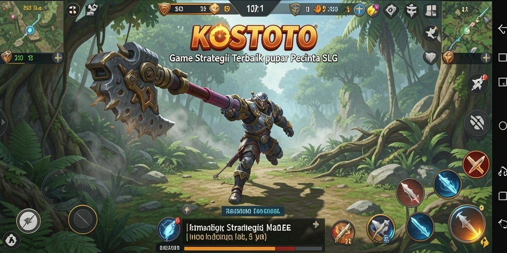 Screenshot utama KOSTOTO dengan tampilan menarik dari gameplay strategi.