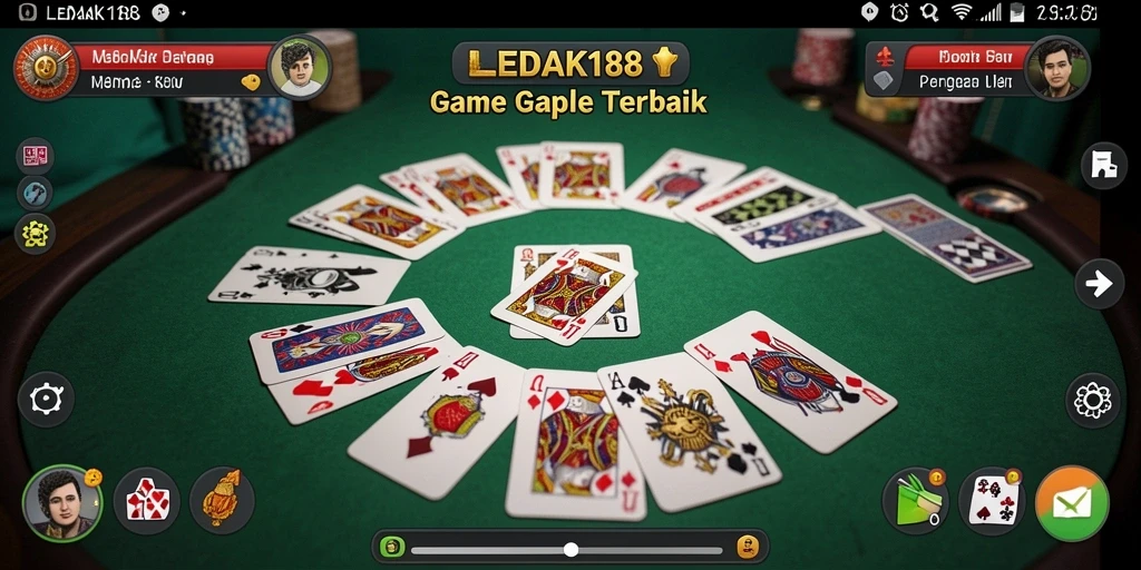 Tampilan gameplay seru di LEDAK188 yang penuh strategi Gaple.
