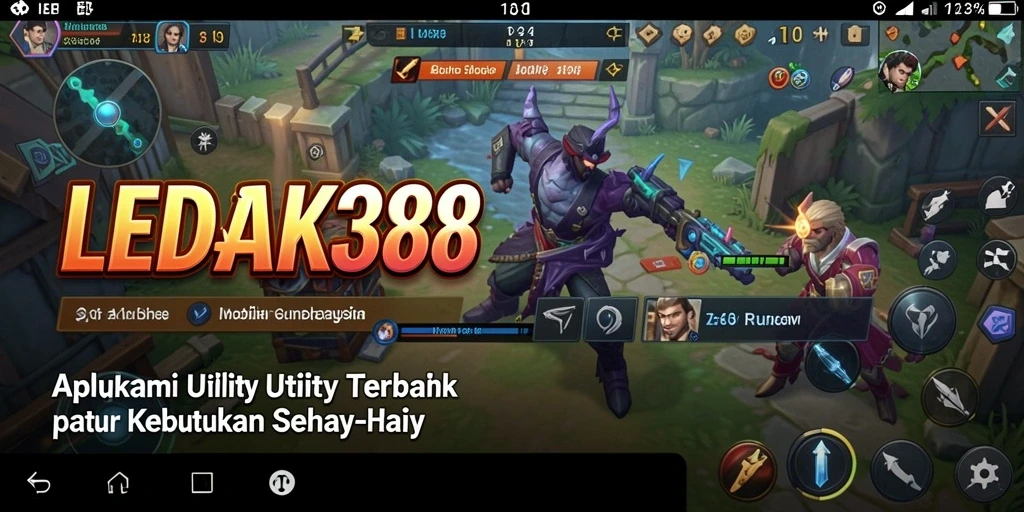 Tampilan utama aplikasi LEDAK388 dengan fitur Utility yang beragam.