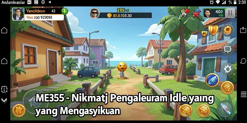 Screenshot gameplay ME355 yang menunjukkan aksi Idle yang menarik.