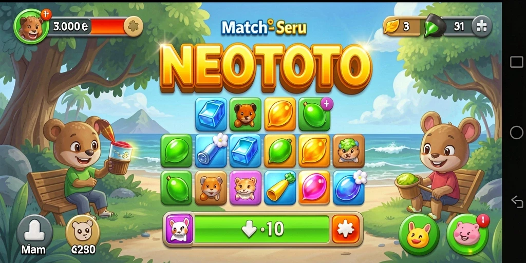 Tampilan gameplay NEOTOTO yang seru dan menantang.