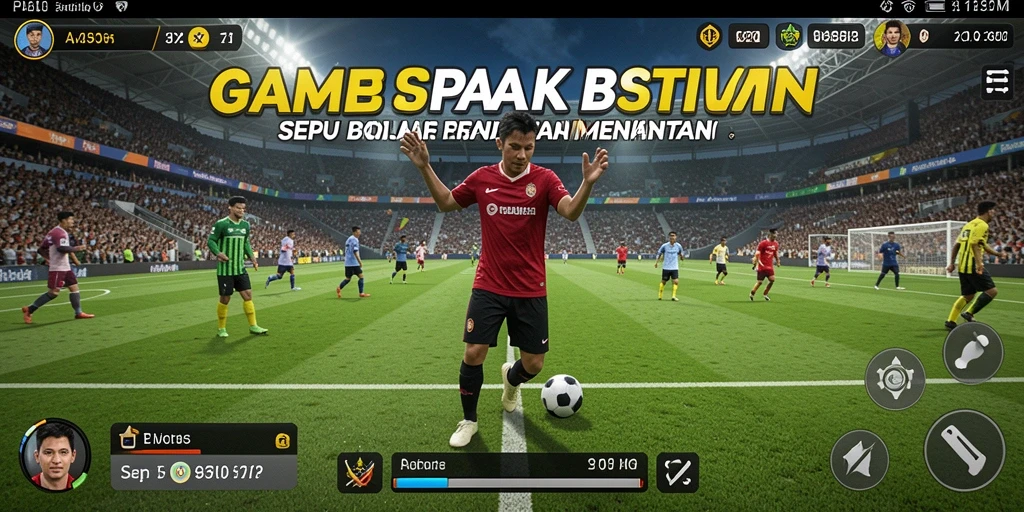 Screenshot gameplay PASTIWIN yang mendebarkan saat pertandingan sepak bola.