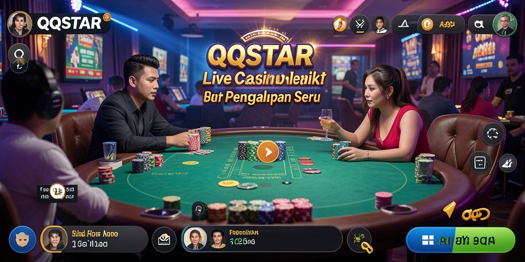 Tampilan gameplay seru di aplikasi Live Casino QQSTAR.