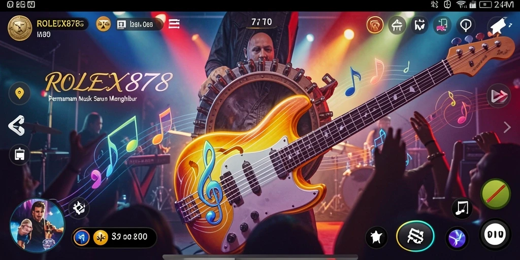 Tampilan gameplay seru di ROLEX878 saat memainkan musik favorit.