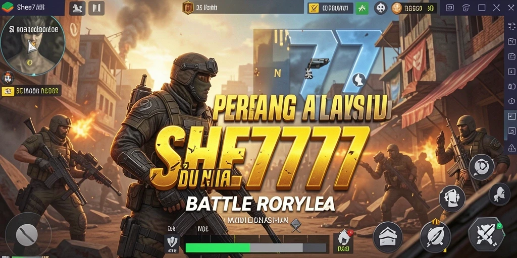 Tampilan permainan intens dalam pertempuran Battle Royale.