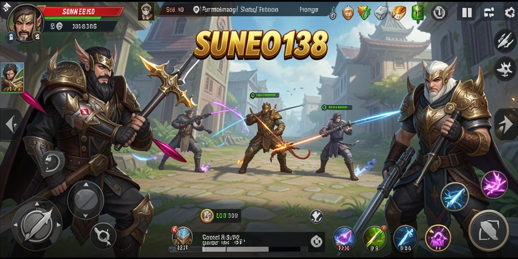 Screenshot utama menunjukkan aksi strategis dan interaksi pemain.