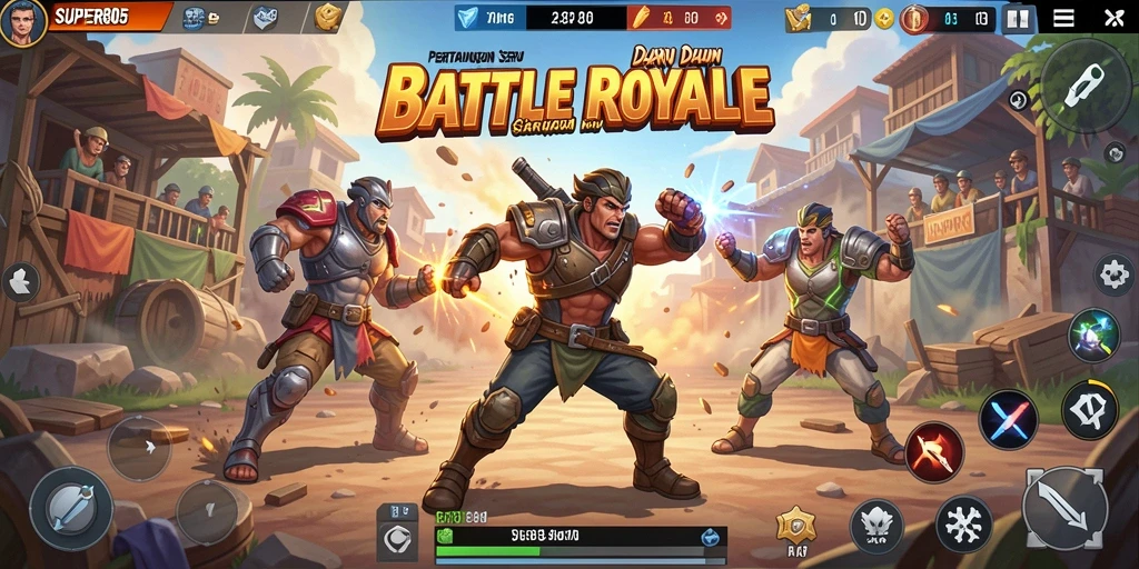 Gameplay menegangkan di arena Battle Royale SUPER805.