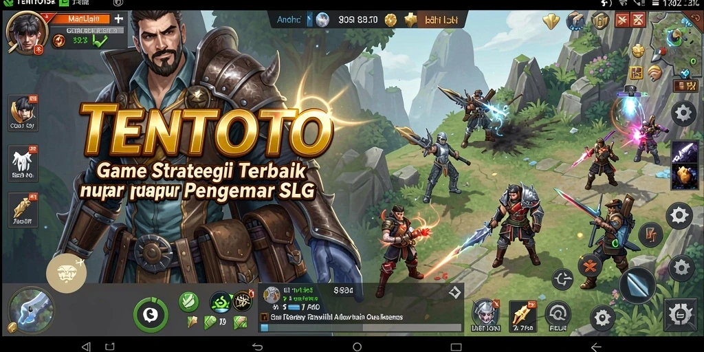 Tangkapan layar TENTOTO menampilkan aksi pertempuran seru dan strategi mendalam.