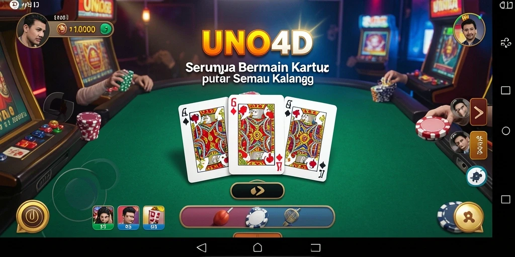 Screenshot gameplay <strong>UNO4D</strong> menampilkan pertarungan kartu yang seru dan menarik.