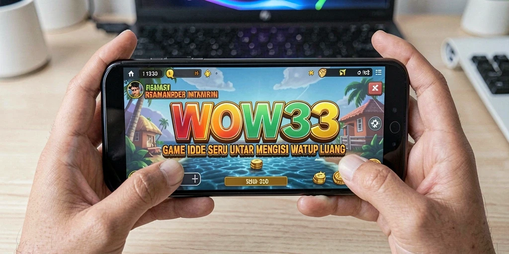 Screenshot gameplay WOW33 menampilkan karakter yang sedang mengumpulkan sumber daya.